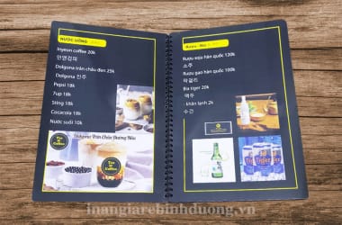 In menu nhựa chống nước