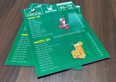 In menu tấm nhựa chống nước