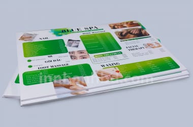 In menu tấm nhựa chống nước