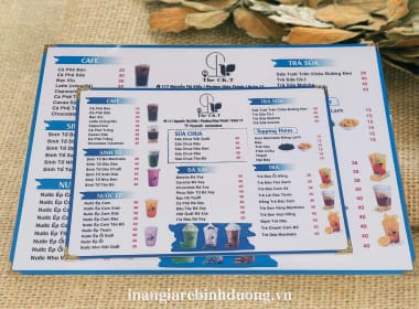 In menu tấm nhựa chống nước