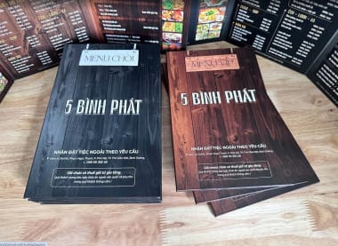 Menu nhựa mỏng dẻo chống nước