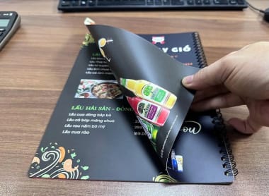 Menu nhựa mỏng dẻo chống nước