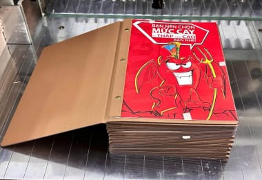 Menu nhựa mỏng dẻo chống nước