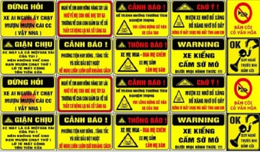 Tem nhãn cảnh báo nguy hiểm