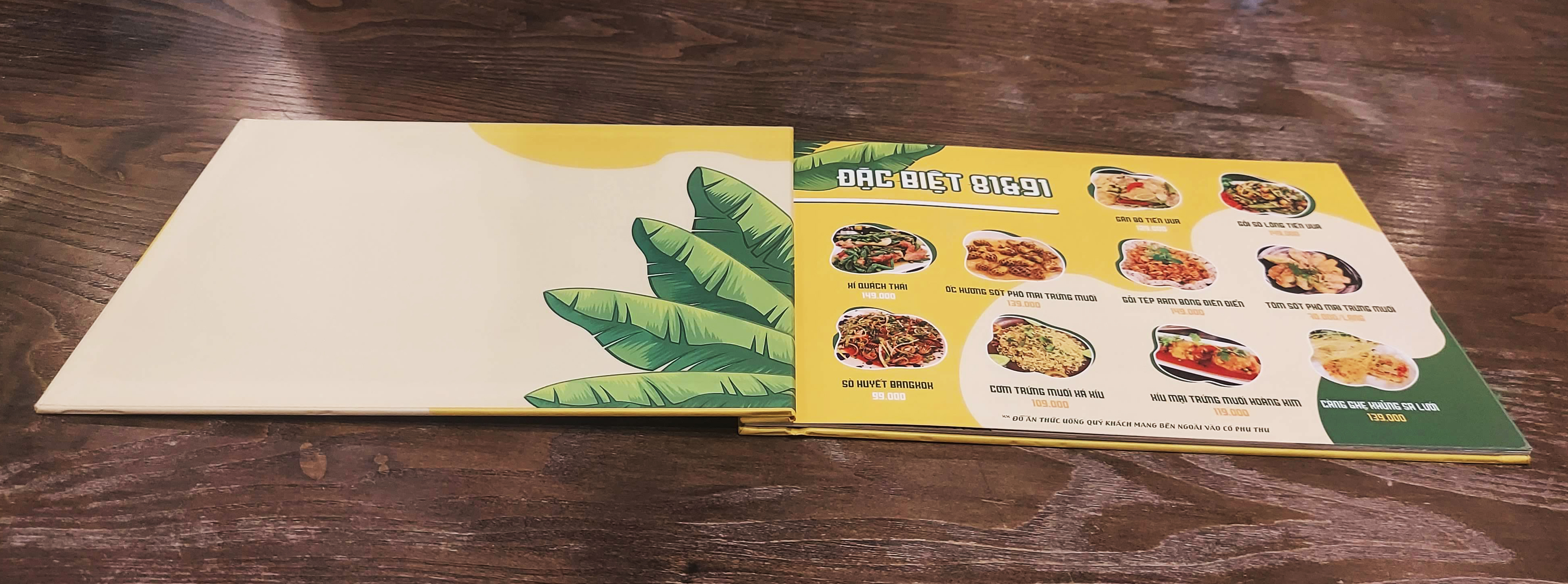 Thiết kế menu nhà hàng