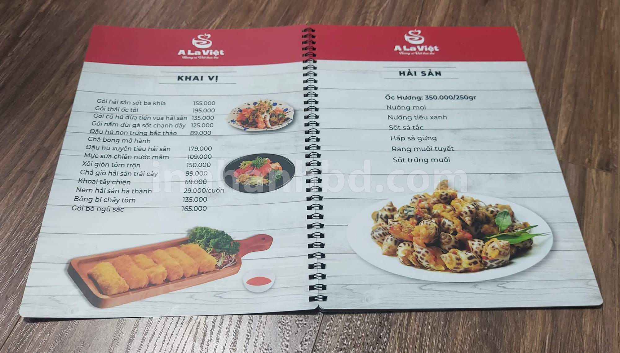 In menu nhà hàng