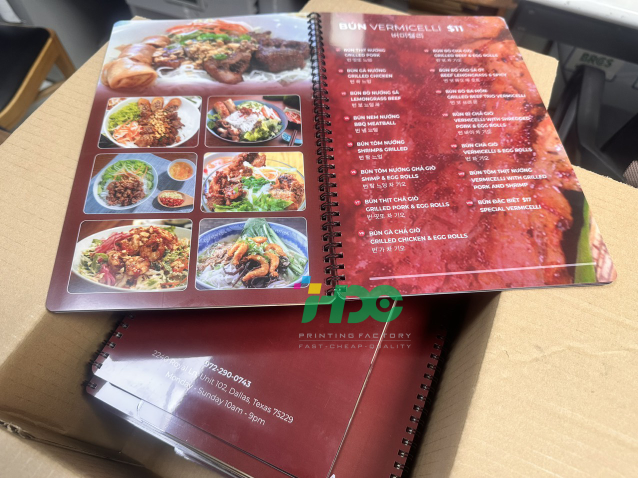 In menu nhà hàng Việt ở Nước Ngoài