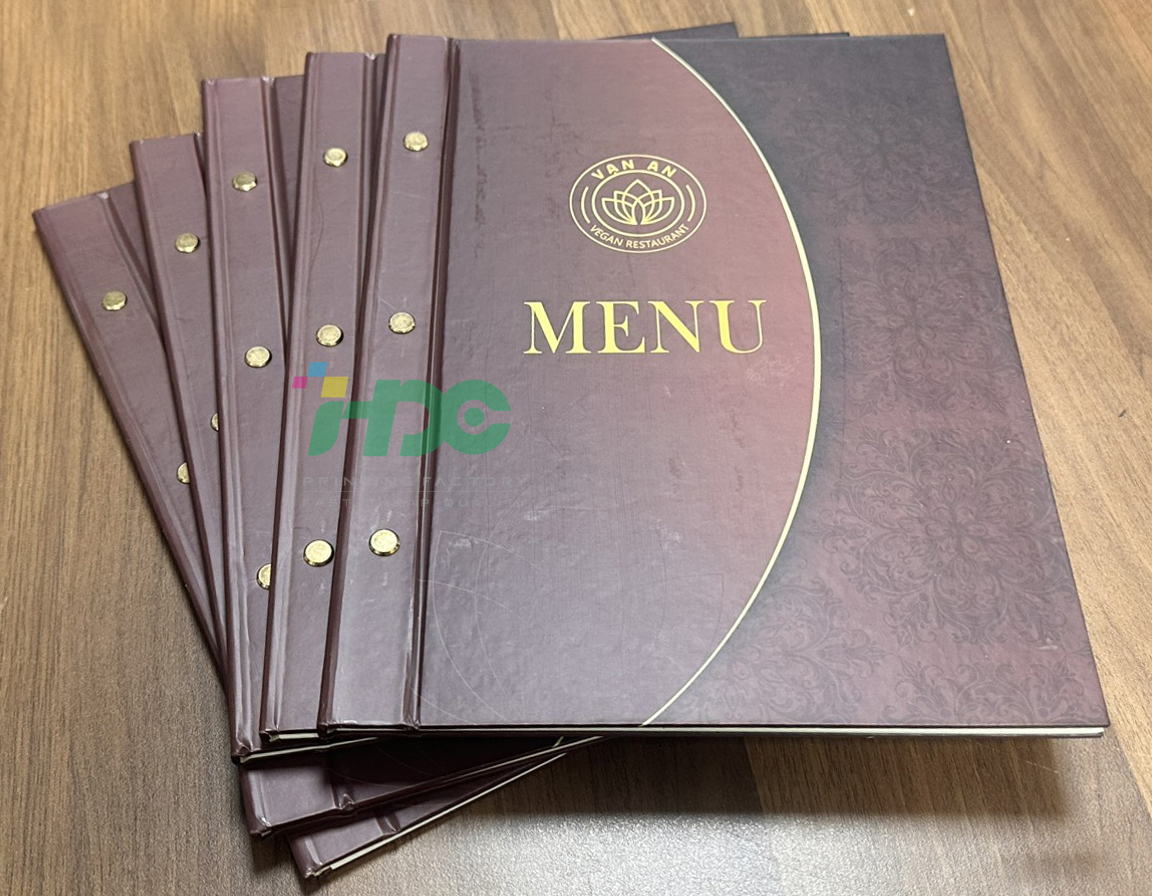 In menu bìa cứng